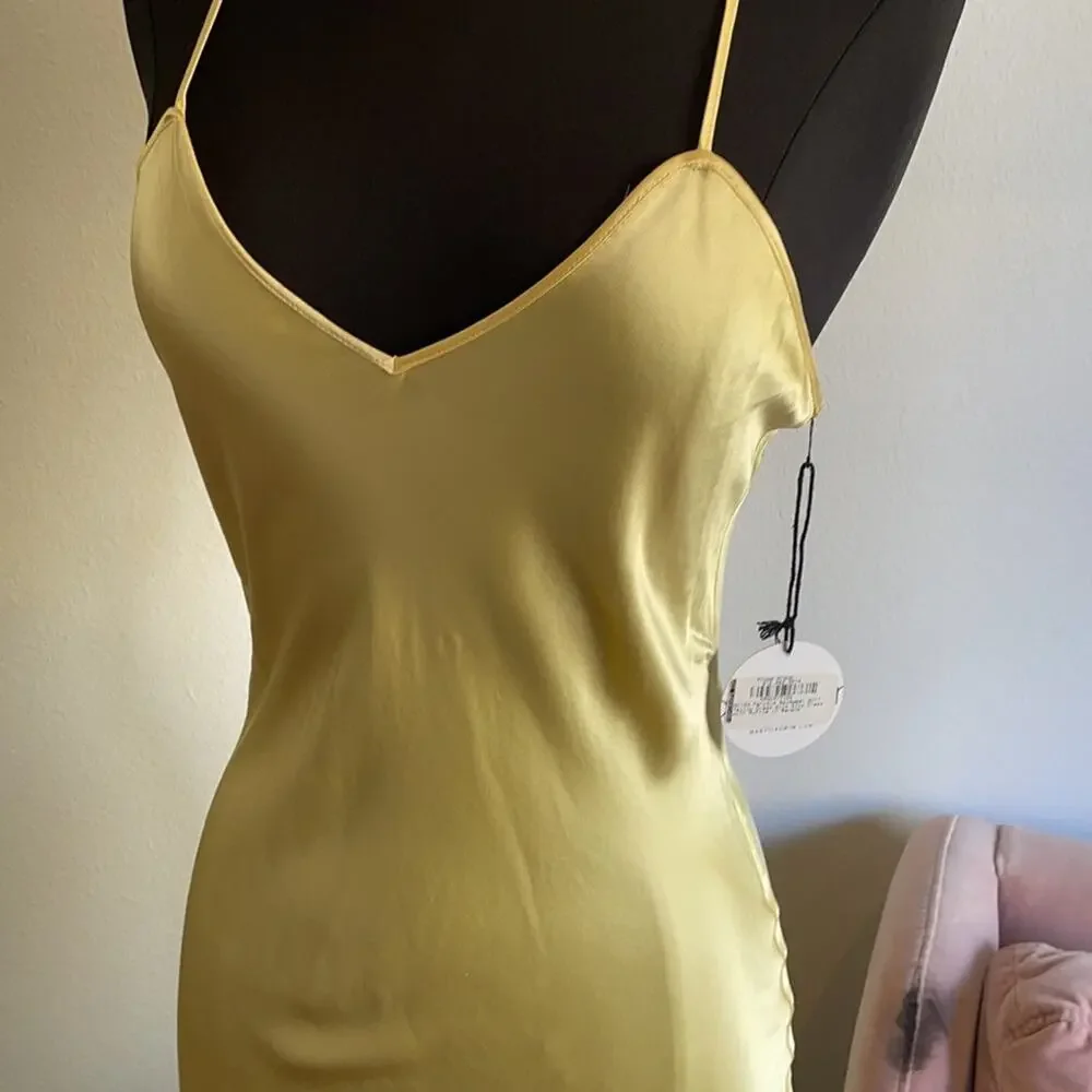 Marysia silk yellow maxi dress